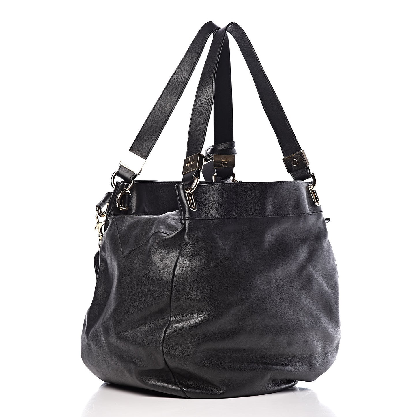 Calfskin Lois Shoulder Bag Black