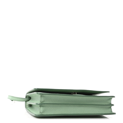 Prada Saffiano Lux Metal Flap Wallet Acquamarina 4 of 10