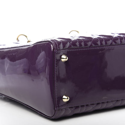 Christian Dior Patent Cannage Large Lady Dior Violet Purple 6 of 11