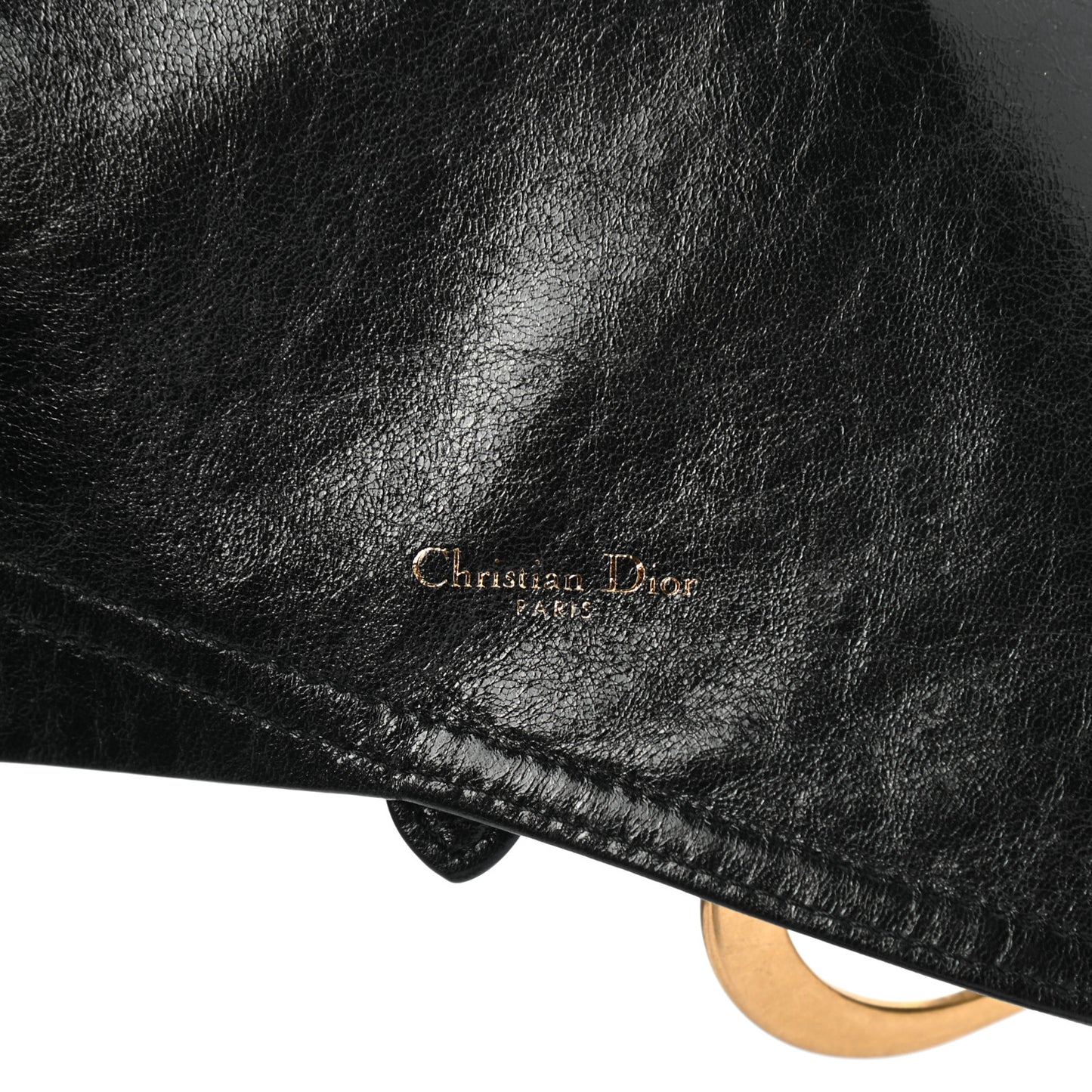 Crinkled Lambskin 135mm Saddle Belt Black