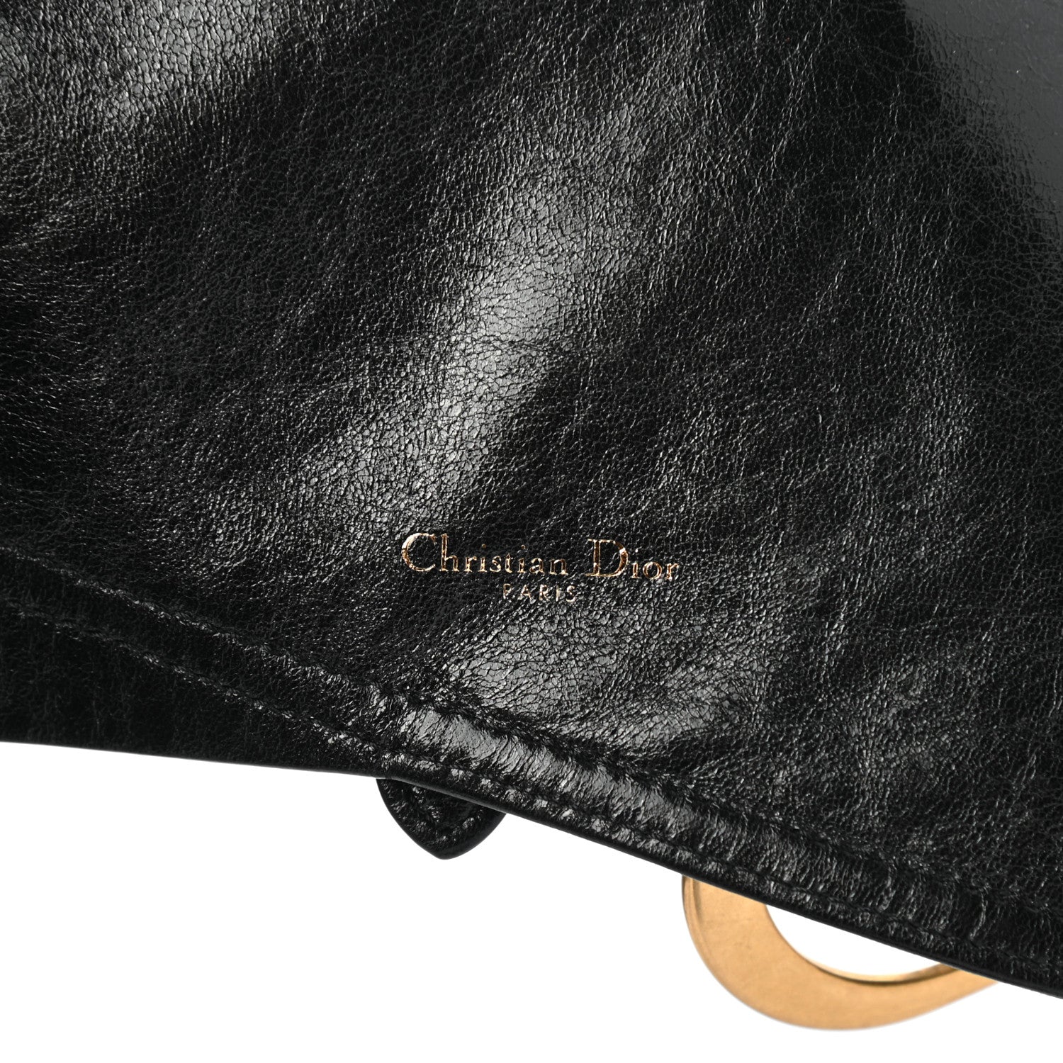 Christian Dior Crinkled Lambskin 135mm Saddle Belt Black 3 of 4