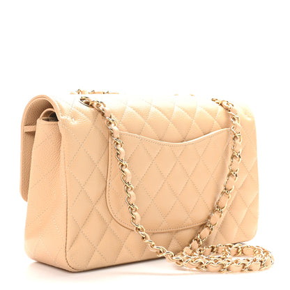 Chanel Caviar Quilted Medium Double Flap Beige 3 of 11