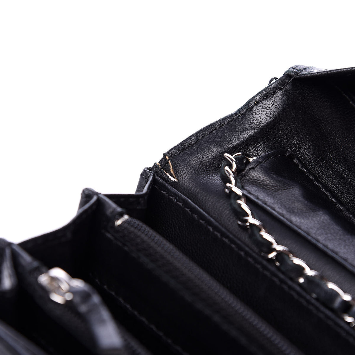 Lambskin Ultimate Stitch Clutch Flap Black