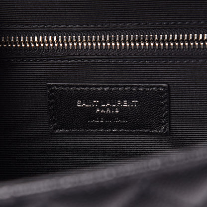 Saint Laurent Grain De Poudre Textured Mixed Matelasse Large Triquilt Monogram Satchel Black 8 of 11