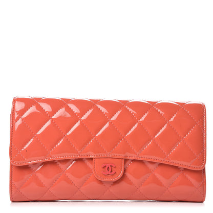 Chanel Patent Quilted Travel Wallet Rose Fonce 1 of 22
