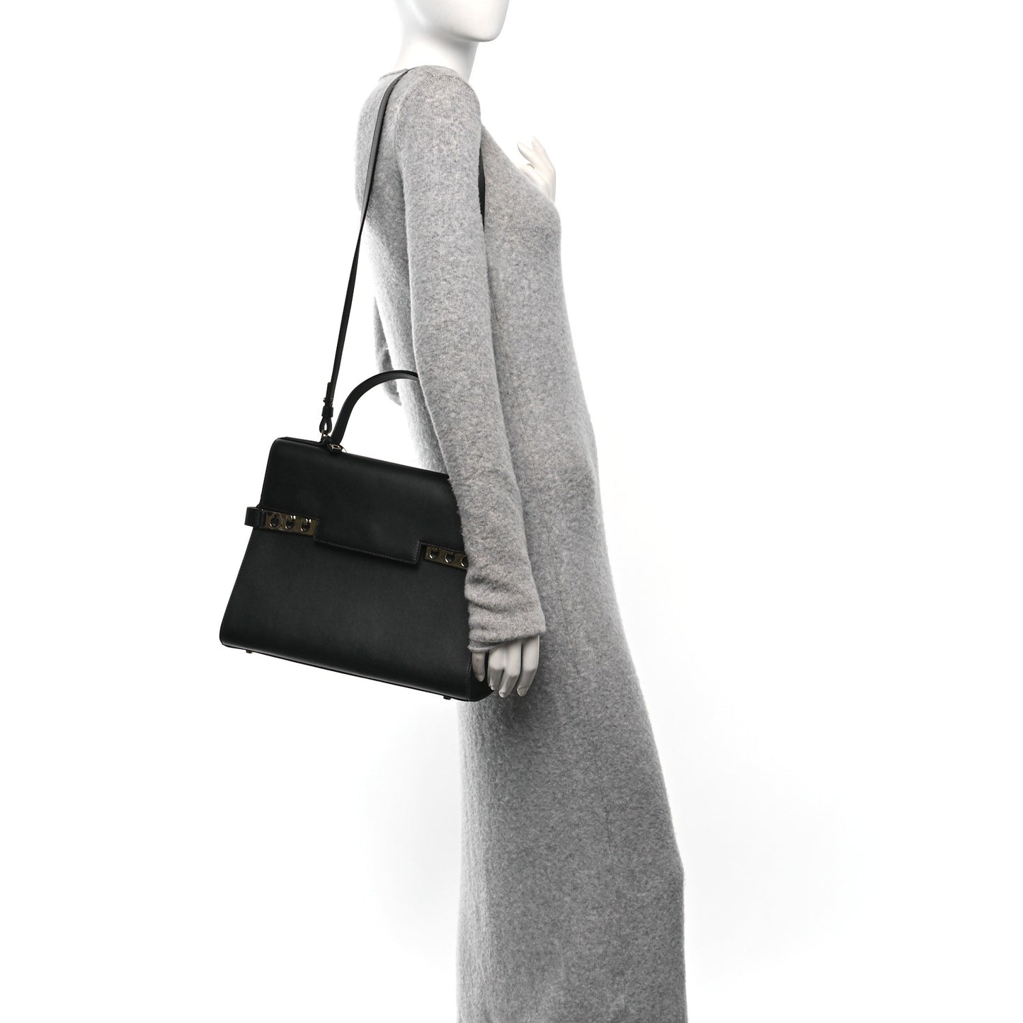 Smooth Calfskin GM Tempete Satchel Black