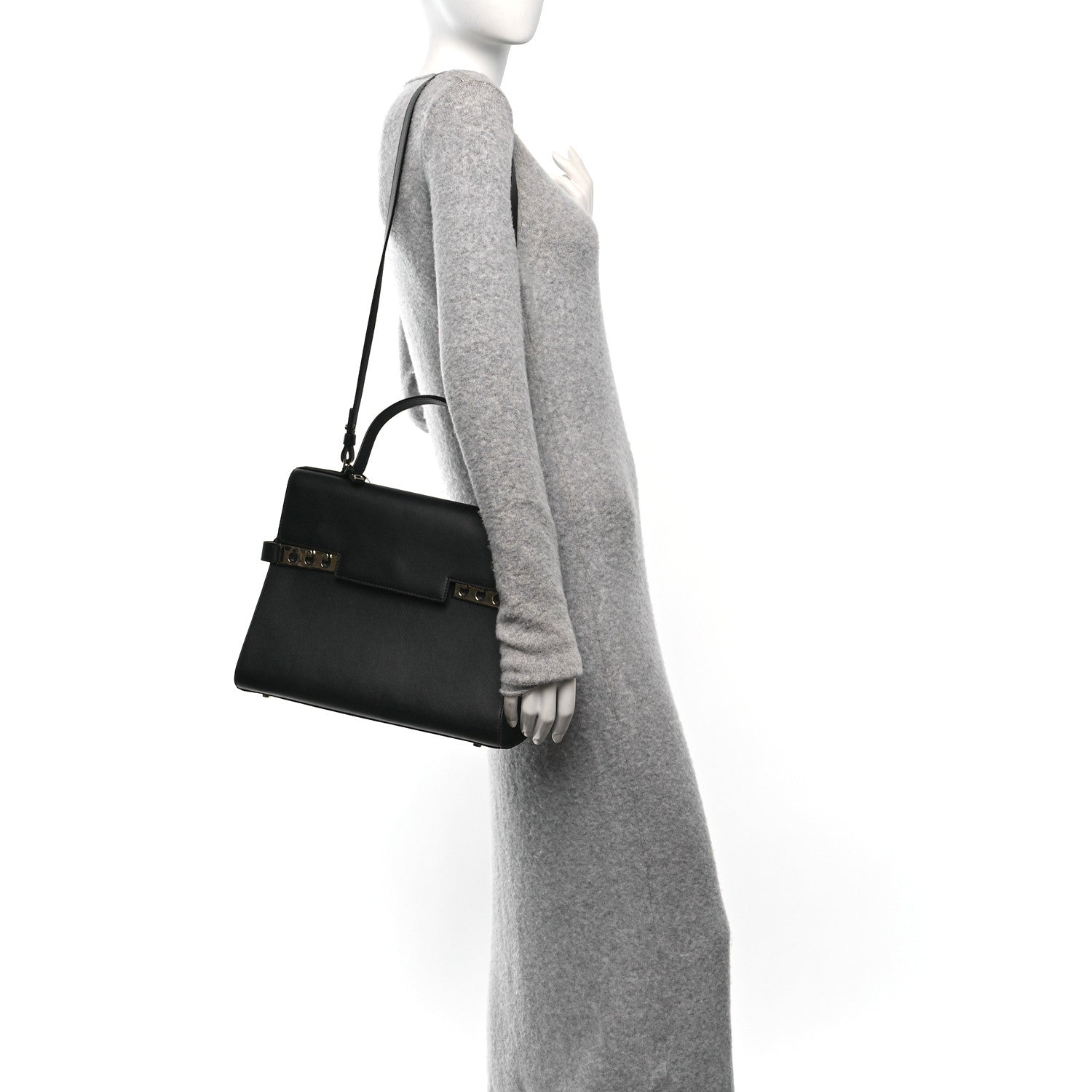 Delvaux Smooth Calfskin GM Tempete Satchel Black 2 of 11