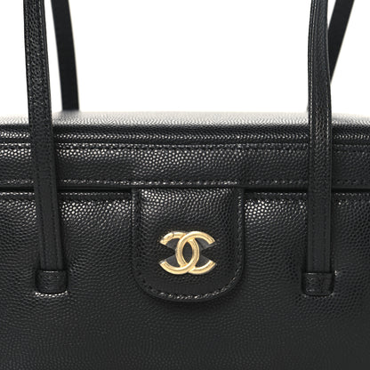 Chanel Shiny Caviar Preppy Coco Long Vanity With Strap Black 8 of 11