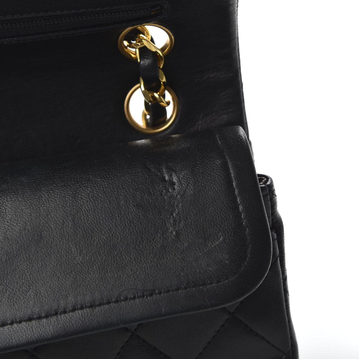 Lambskin Quilted Small Double Flap Black