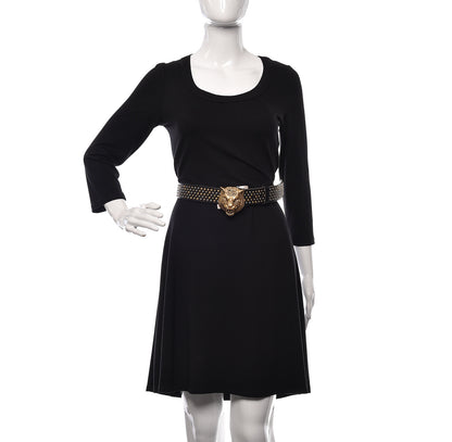 Gucci Calfskin Studded Feline Belt 90 36 Black 2 of 6