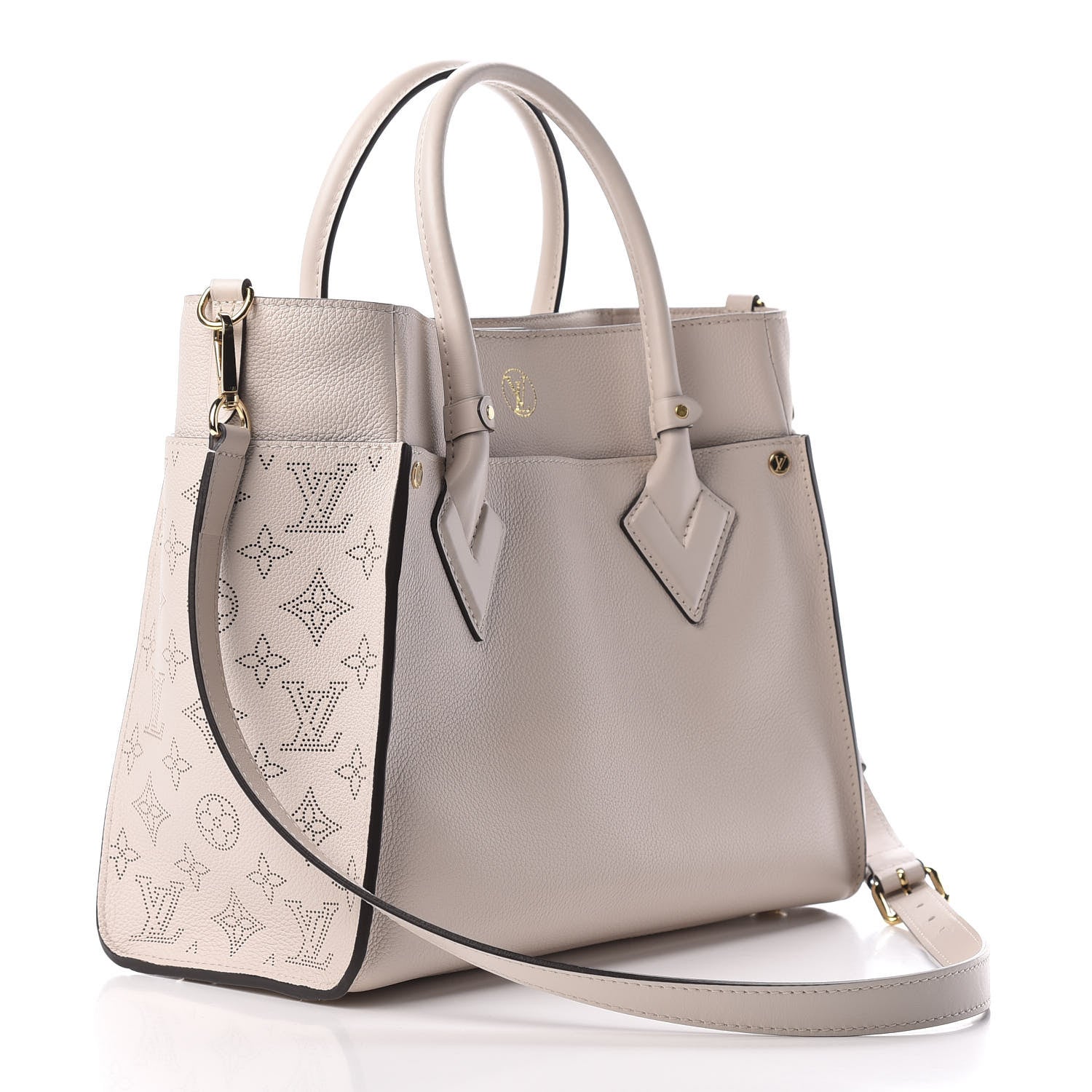 Louis Vuitton Calfskin Monogram On My Side Greige 3 of 10