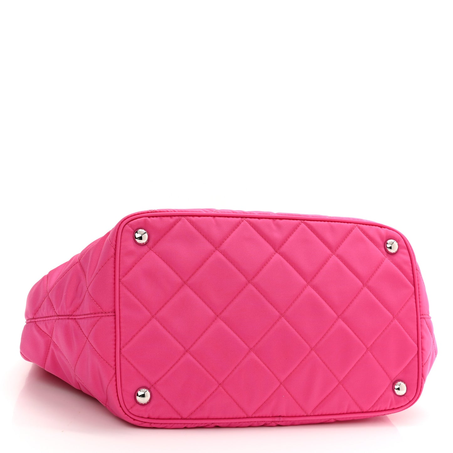 Tessuto Nylon Quilted Shopping Tote Fuxia