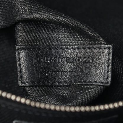 Saint Laurent Linen Calfskin Rive Gauche North South Tote Black 6 of 8