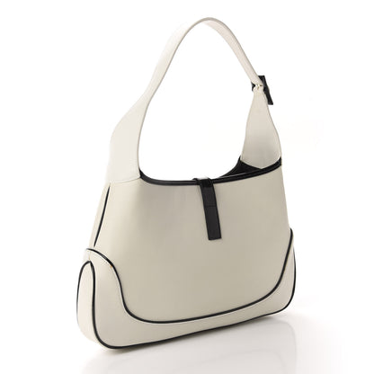 Gucci Calfskin Jackie O Hobo White Black 3 of 13