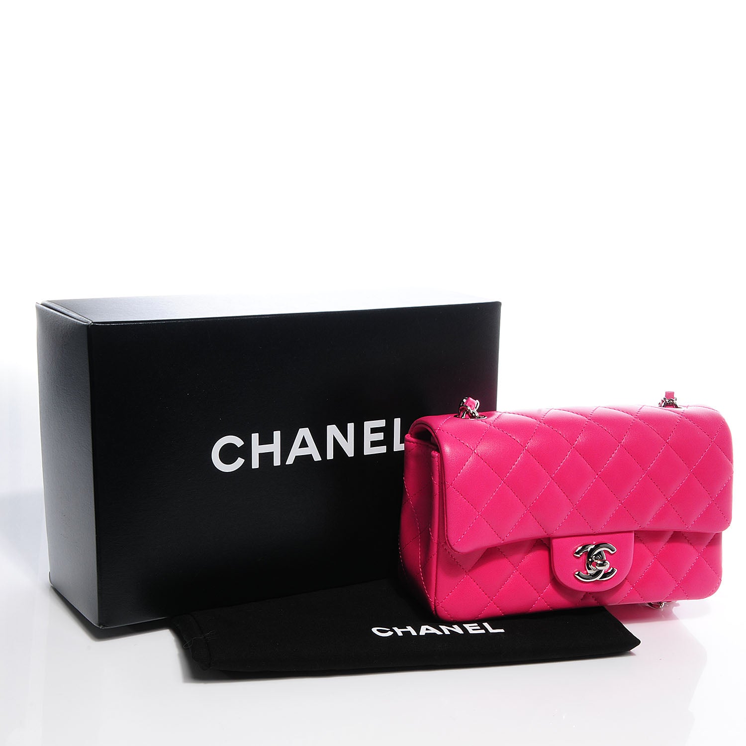 Chanel Lambskin Quilted Mini Flap Dark Pink 5 of 9