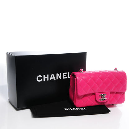 Chanel Lambskin Quilted Mini Flap Dark Pink 5 of 9
