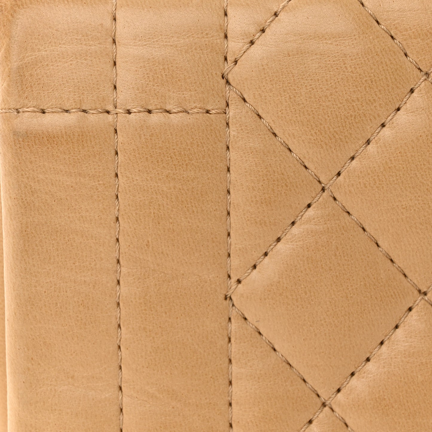 Lambskin Quilted Messenger Flap Beige