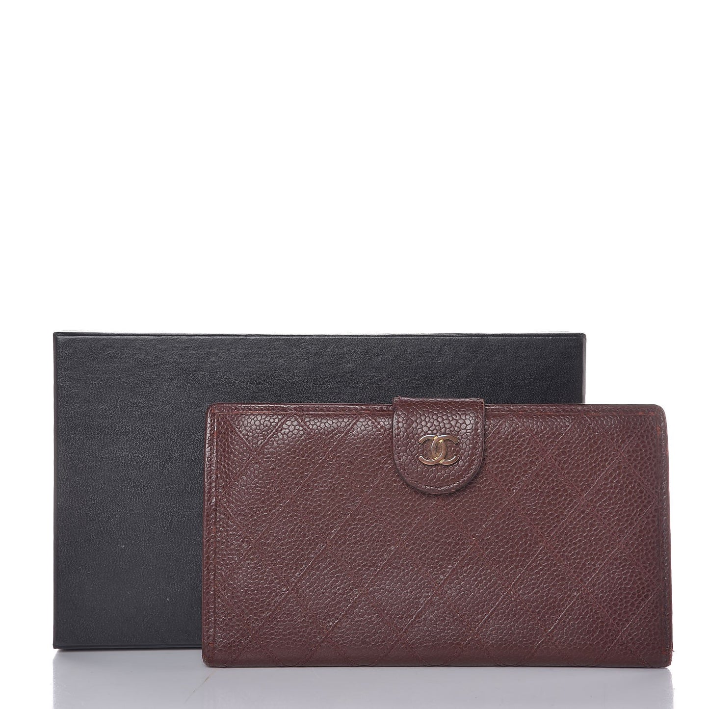 Caviar Stitched French Wallet Brown