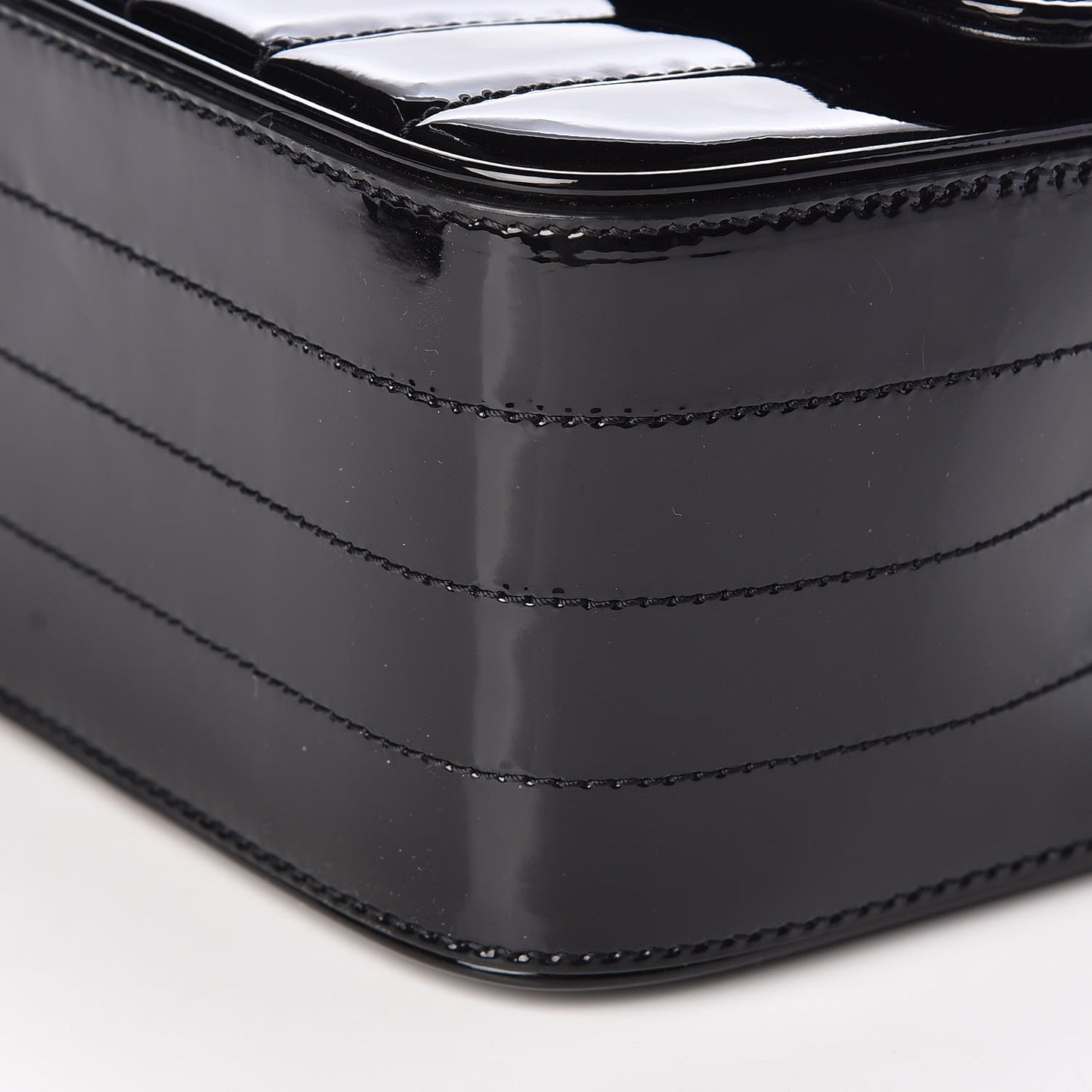 Patent Matelasse Monogram Large Vicky Chain Bag Black
