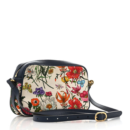 Gucci Canvas Flora Floral Shoulder Bag White Blue Agata Mulitcolor 3 of 14