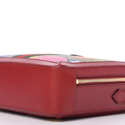 Gucci GG Supreme Monogram Flora Web Small Ophidia Top Handle Shoulder Bag Hibiscus Red 7 of 11