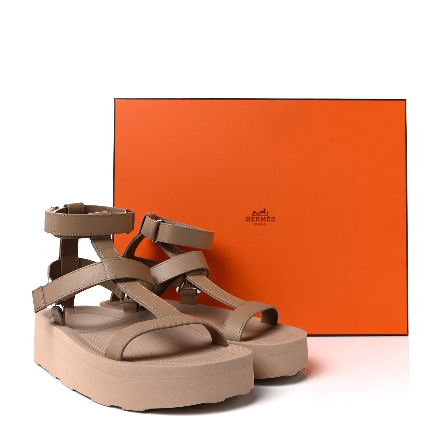 Calfskin Womens Enid Sandals 38 Argile