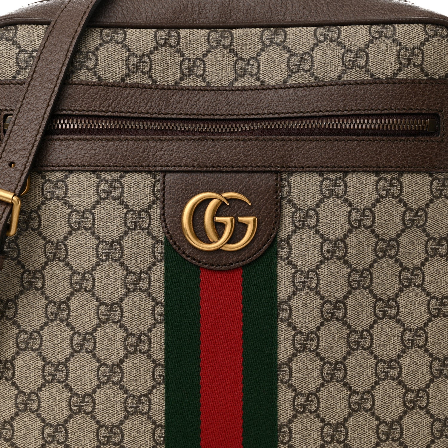 Gucci GG Supreme Monogram Web Medium Ophidia Messenger Bag Brown 8 of 11