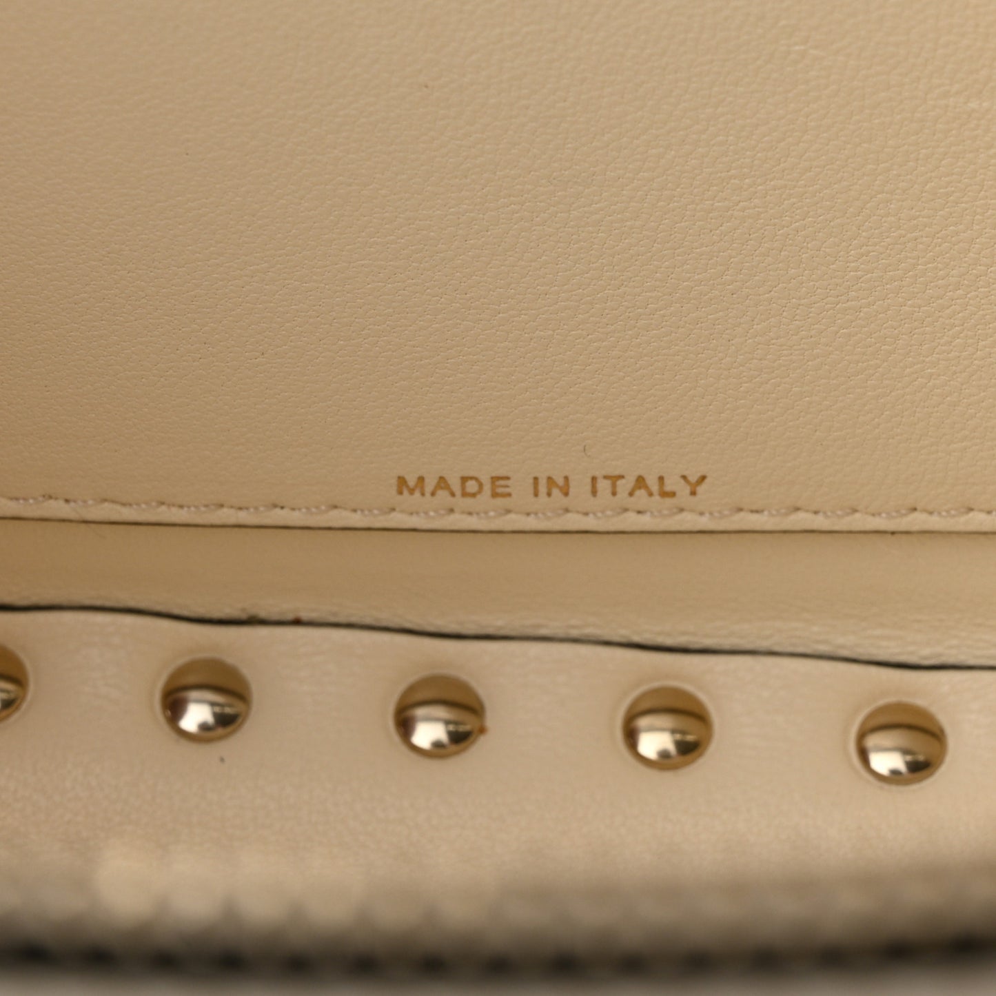 Smooth Calfskin Rockstud East West Top Handle Bag Ivory