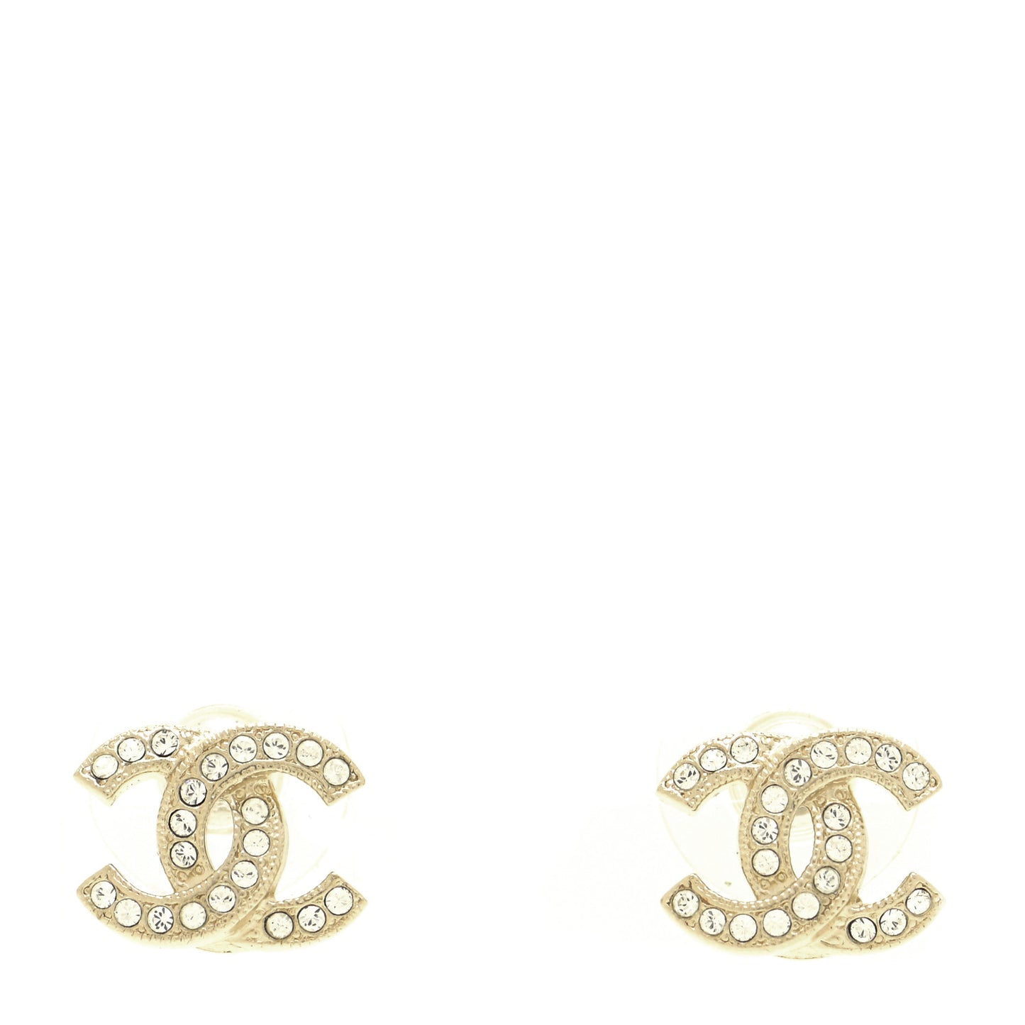 Crystal CC Earrings Light Gold