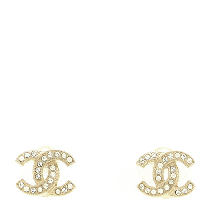 Chanel Crystal CC Earrings Light Gold 1 of 6