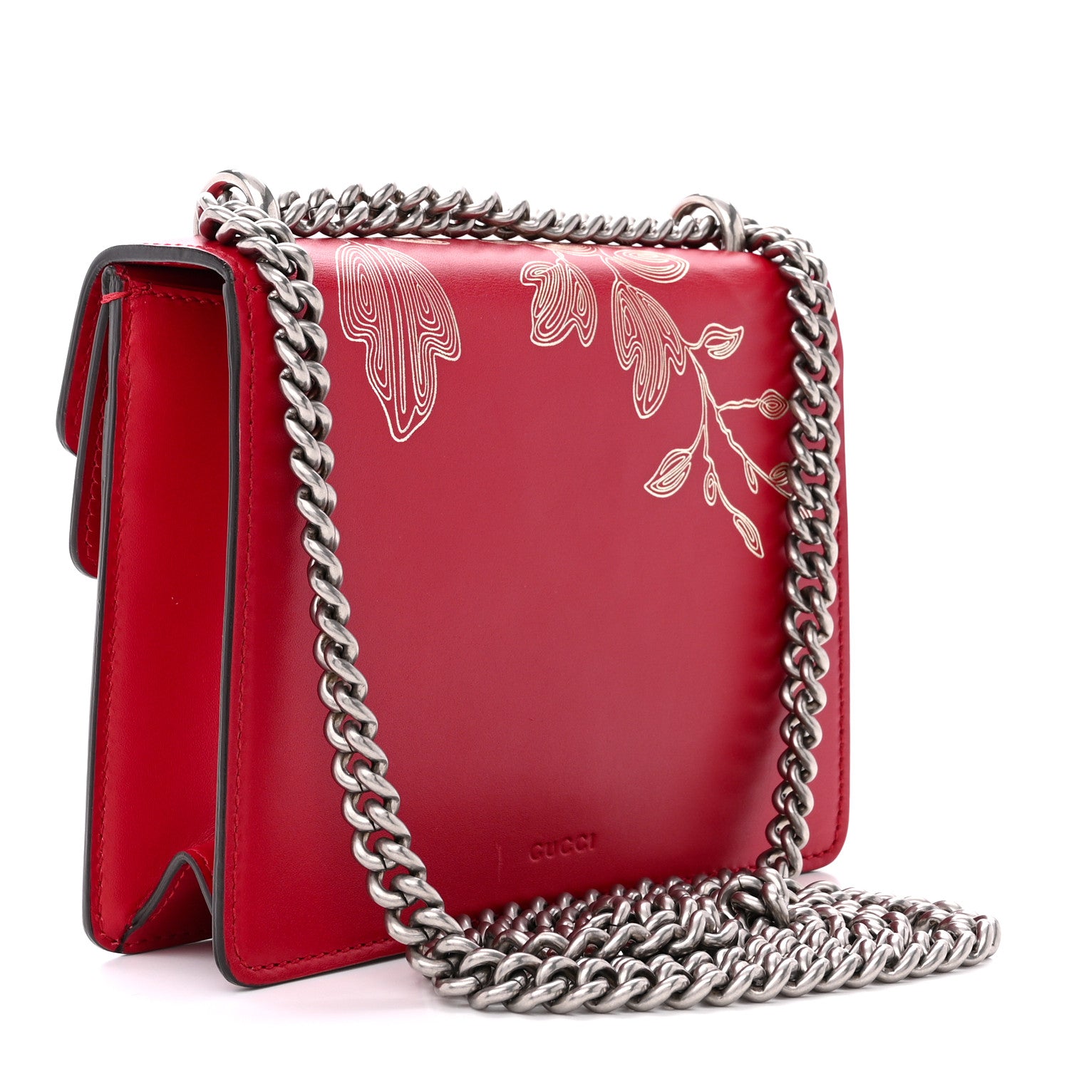 Gucci Calfskin Chinese New Year Mini Dionysus Shoulder Bag Hibiscus Red 3 of 18