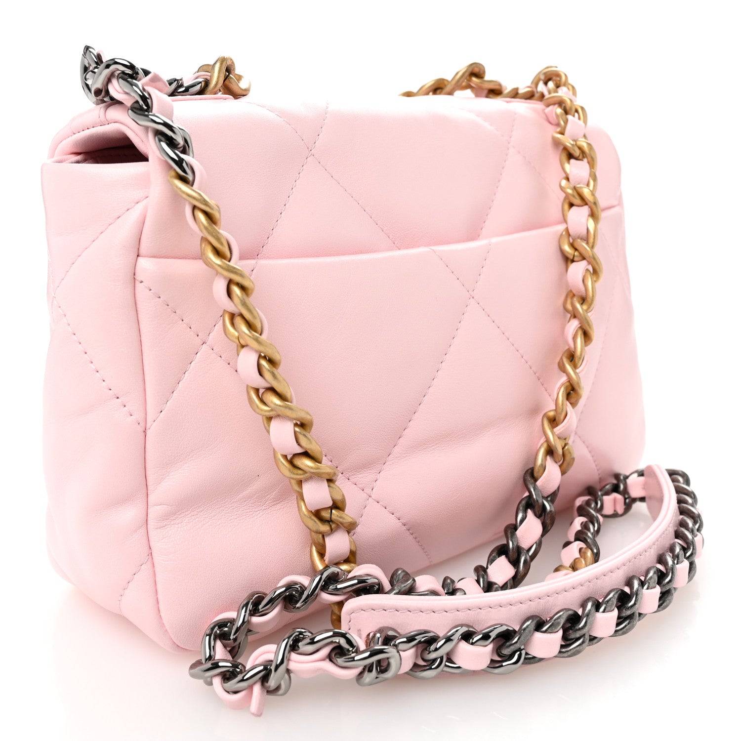 Chanel Lambskin Quilted Medium Chanel 19 Flap Light Pink 3 of 10
