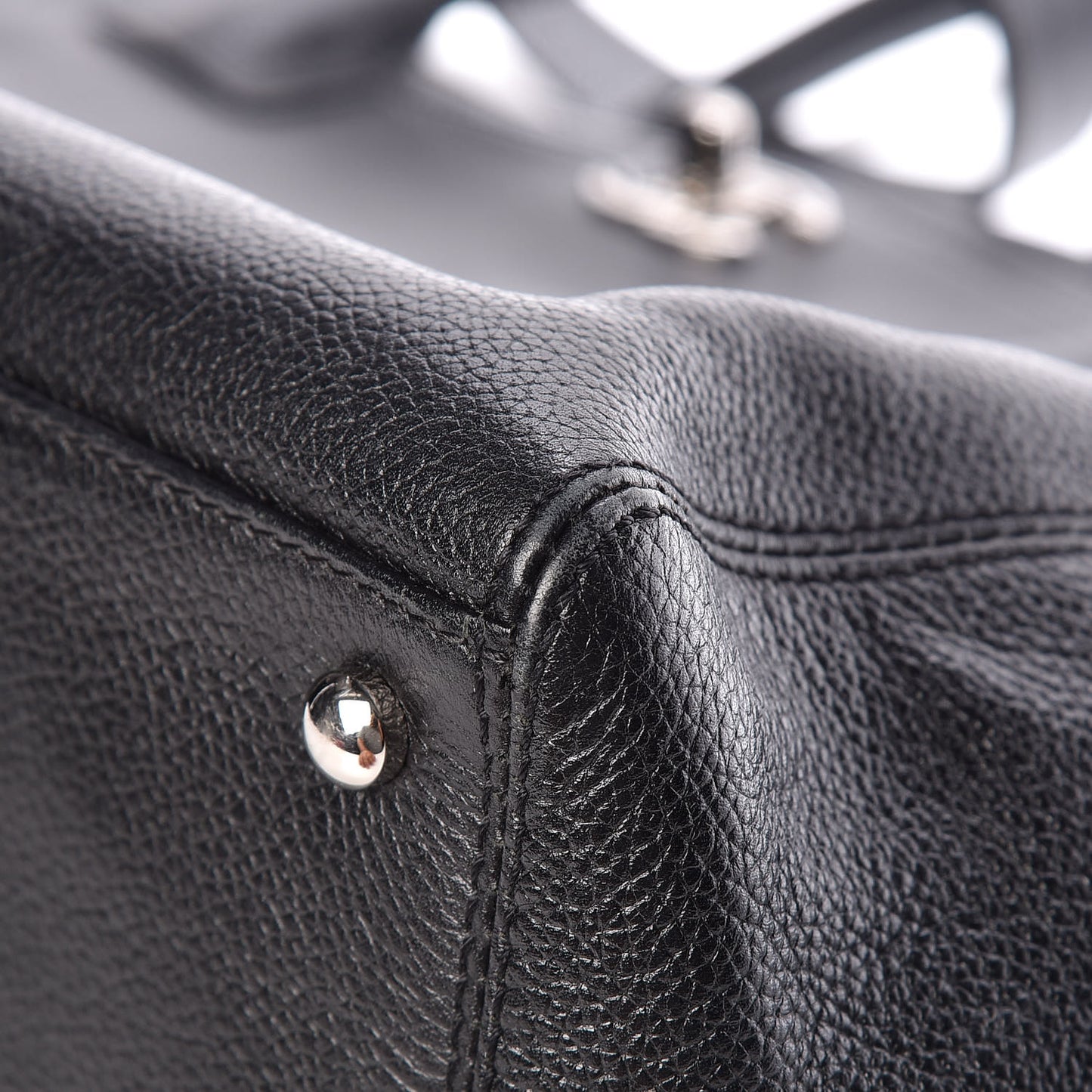 Calfskin Cerf Executive Shopper Tote Black