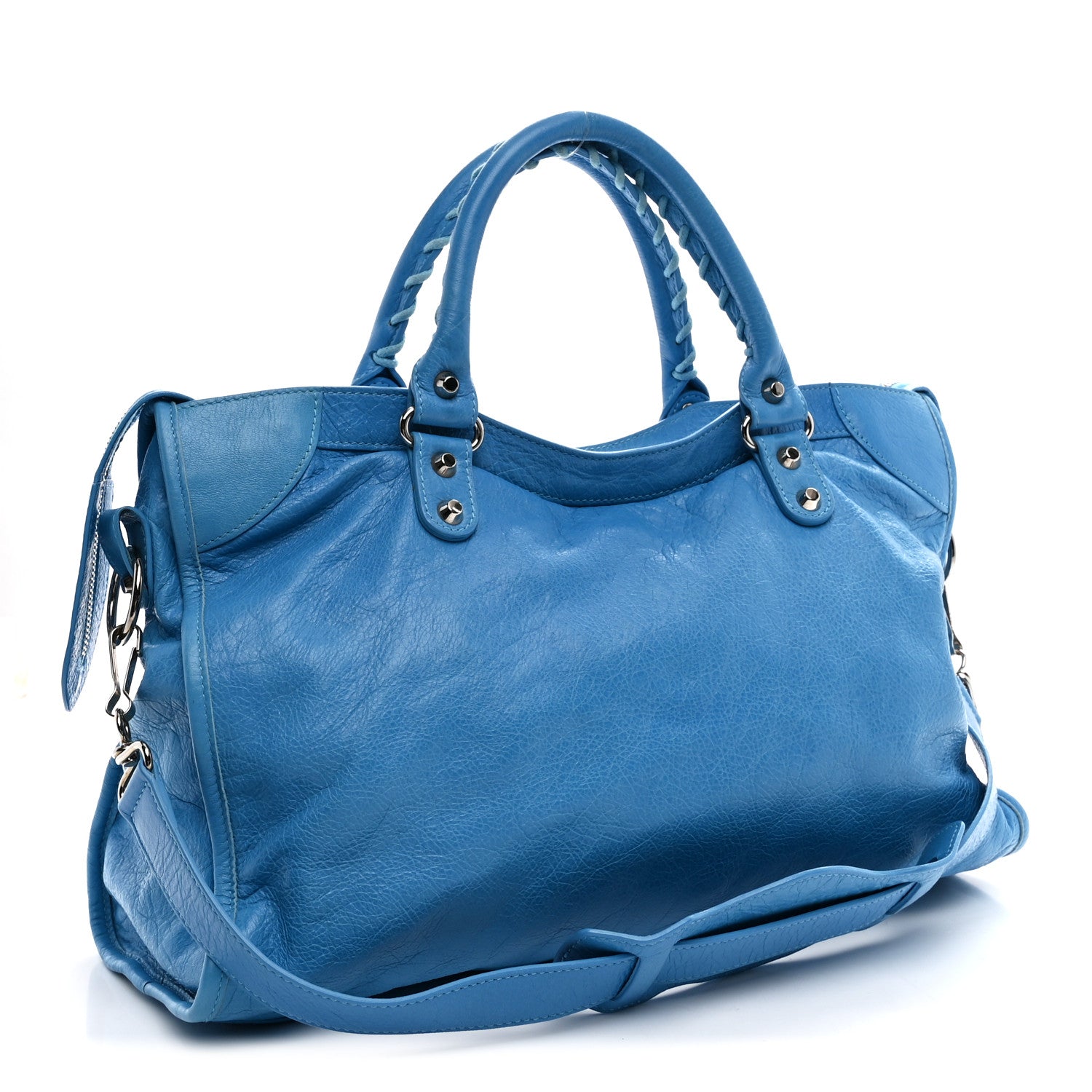 Balenciaga Agneau Classic Silver Hardware City Bleu Azur Clair 4 of 11