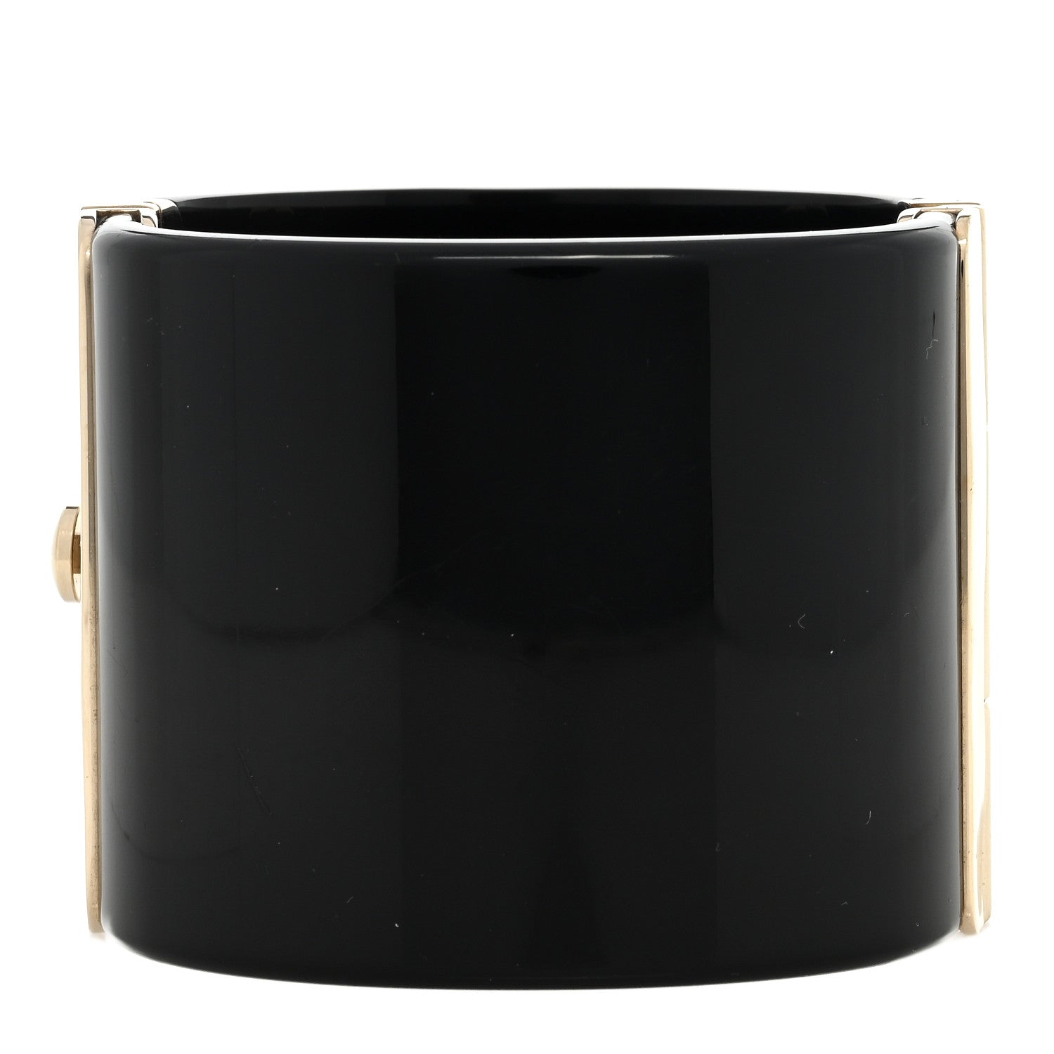Chanel Resin Along The Nile CC Cuff Black Gold 2 of 3