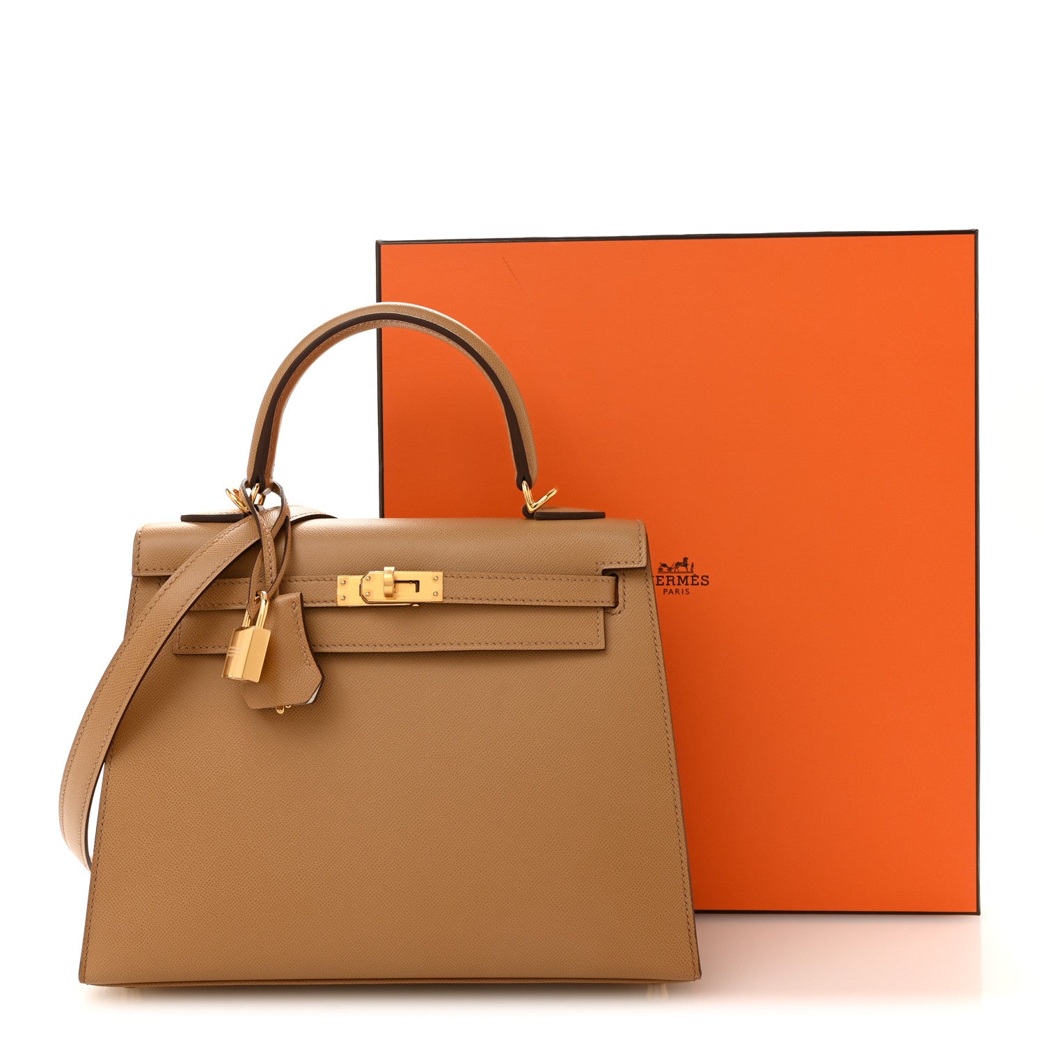 Hermes Madame Calfskin Verso Kelly Sellier 25 Biscuit White 10 of 10