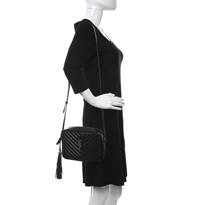 Saint Laurent Calfskin Matelasse Monogram Lou Camera Bag Black 2 of 9