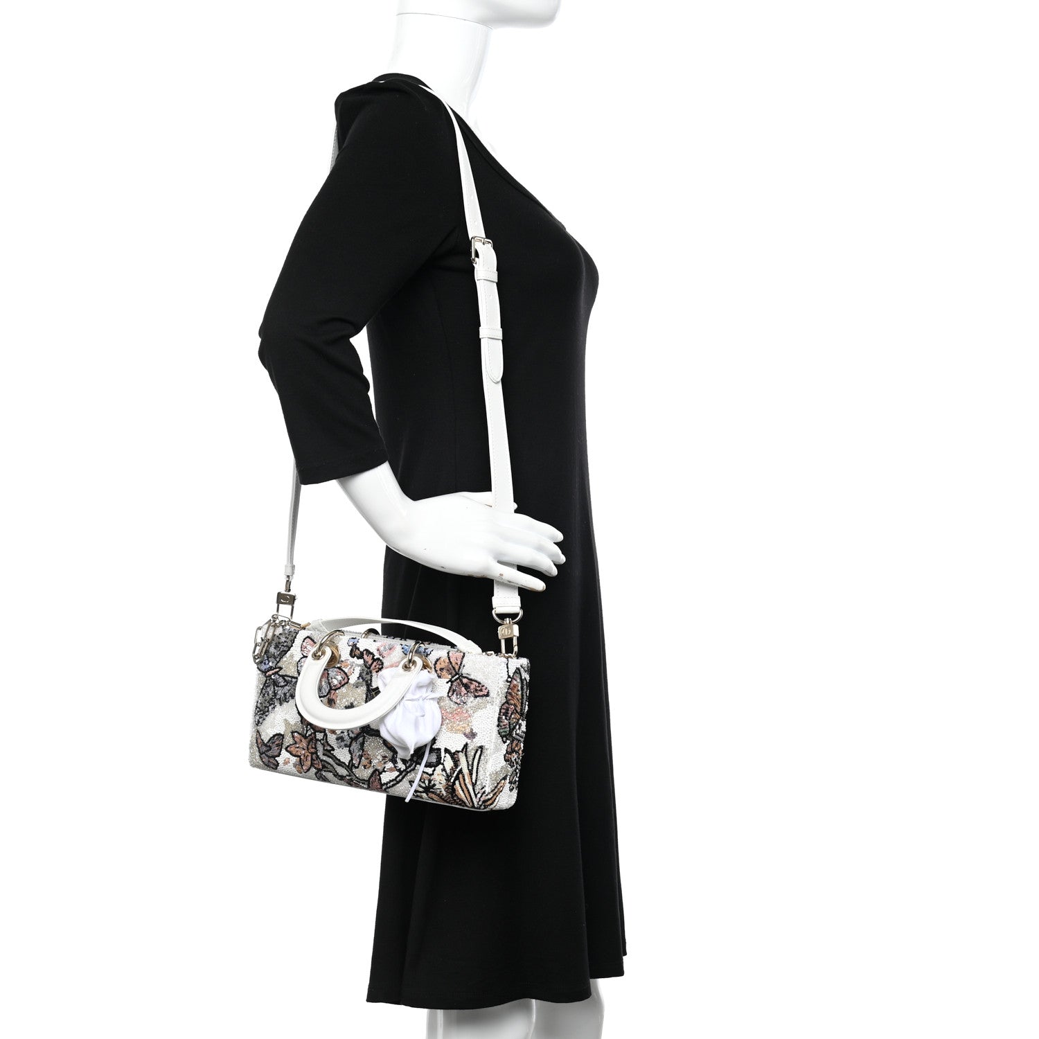 Christian Dior Calfskin Sequin Embroidered Butterfly Lady D-Joy Multicolor 2 of 10