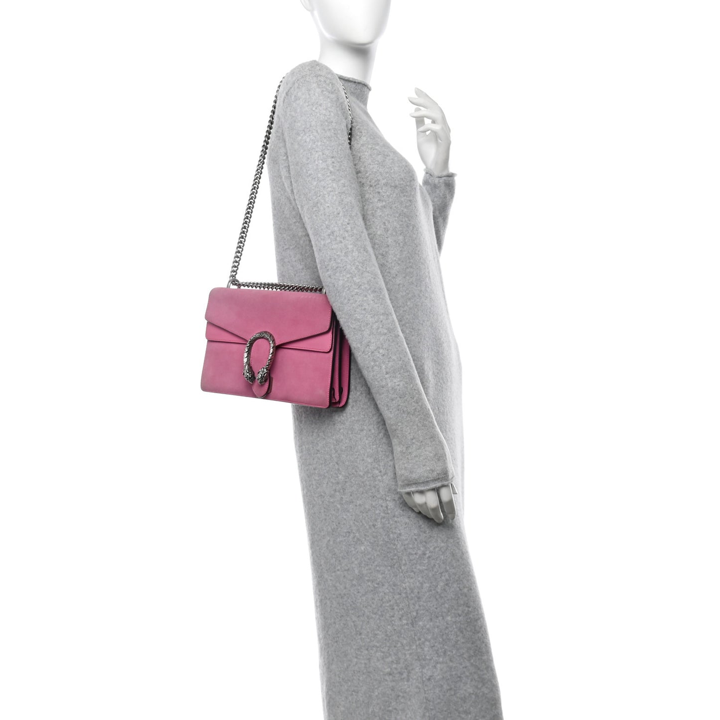 Suede Vitello Velvet Small Dionysus Shoulder Bag Pink Tropical Flower