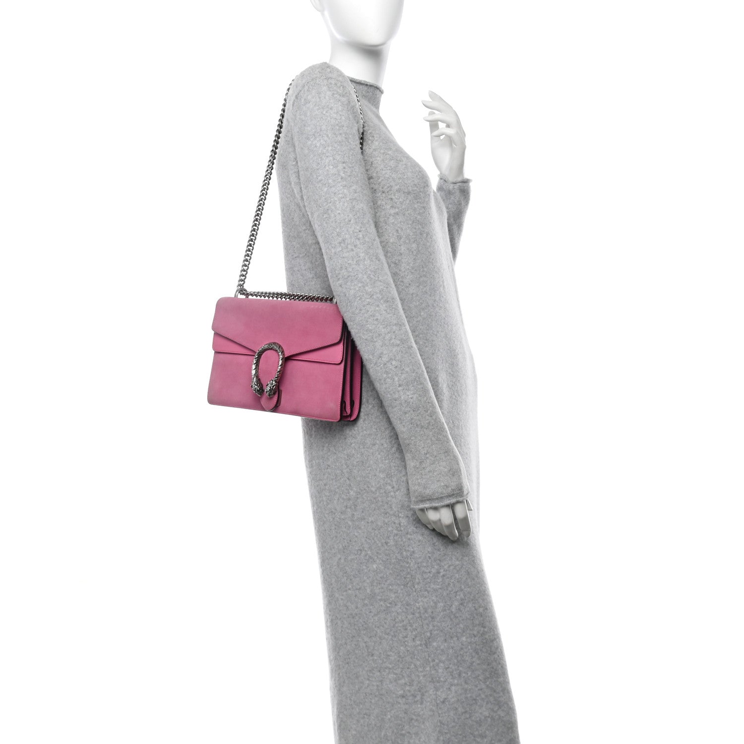 Gucci Suede Vitello Velvet Small Dionysus Shoulder Bag Pink Tropical Flower 2 of 17