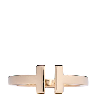 Tiffany 18K Yellow Gold T Square Ring 54 7 1 of 4