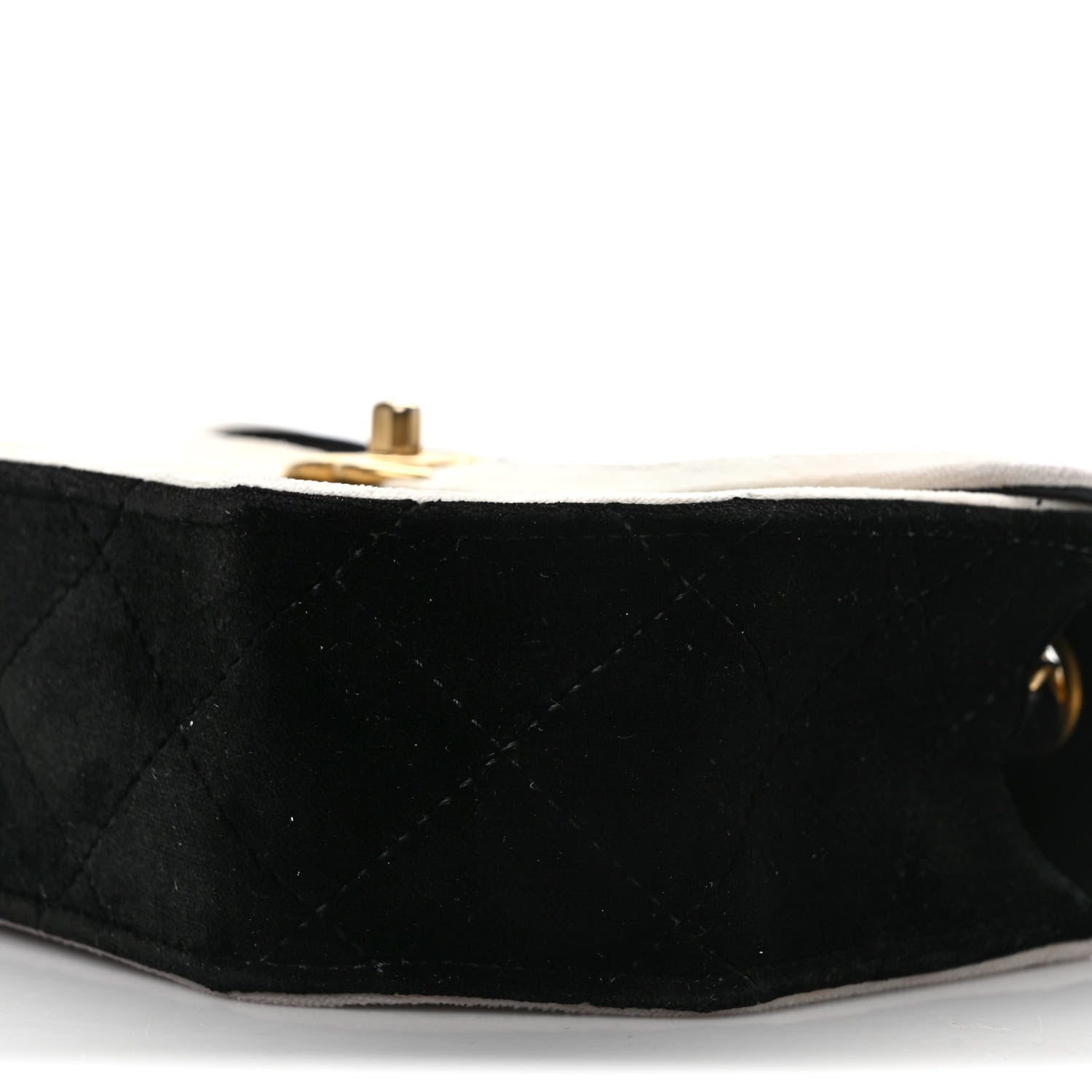 Chanel Velvet Quilted Mini Place Vendome Flap Black White 9 of 12