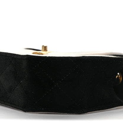 Chanel Velvet Quilted Mini Place Vendome Flap Black White 9 of 12