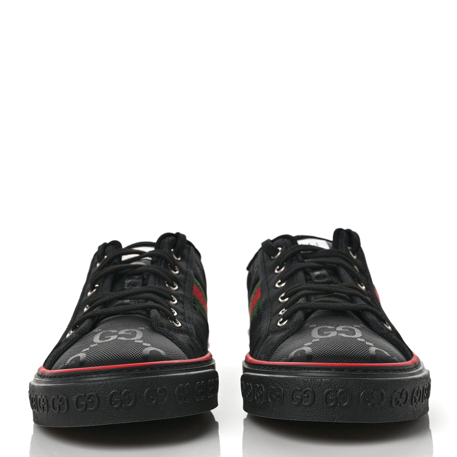 Gucci Econyl Nylon Web Monogram Off The Grid Mens 1977 Tennis Sneakers 11 Black 2 of 7