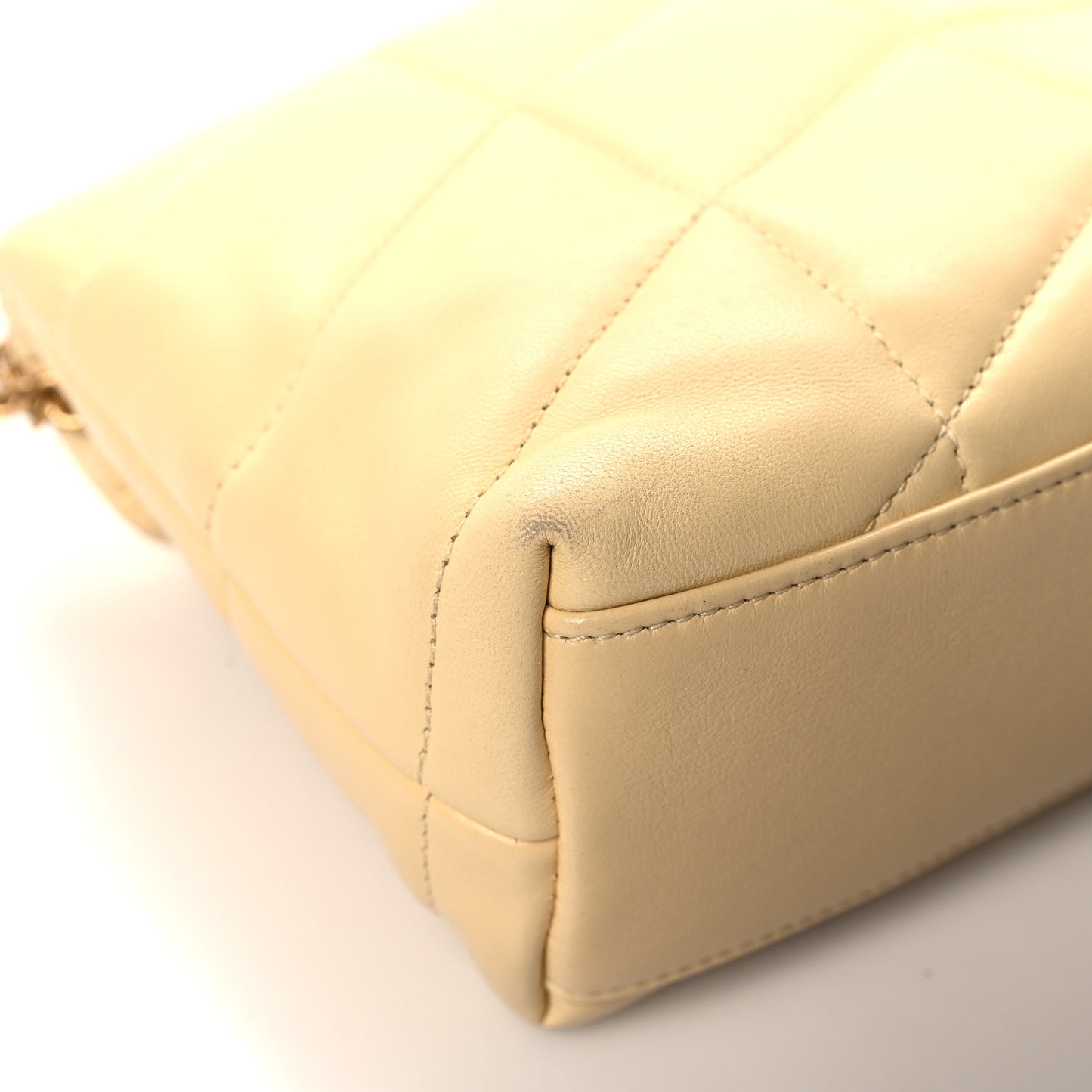 Lambskin Quilted Toy Loulou Puffer Monogram Chain Satchel Jaune Pale