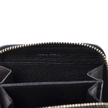 Miu Miu Goatskin Madras Zip Around Coin Purse Black 7 of 7