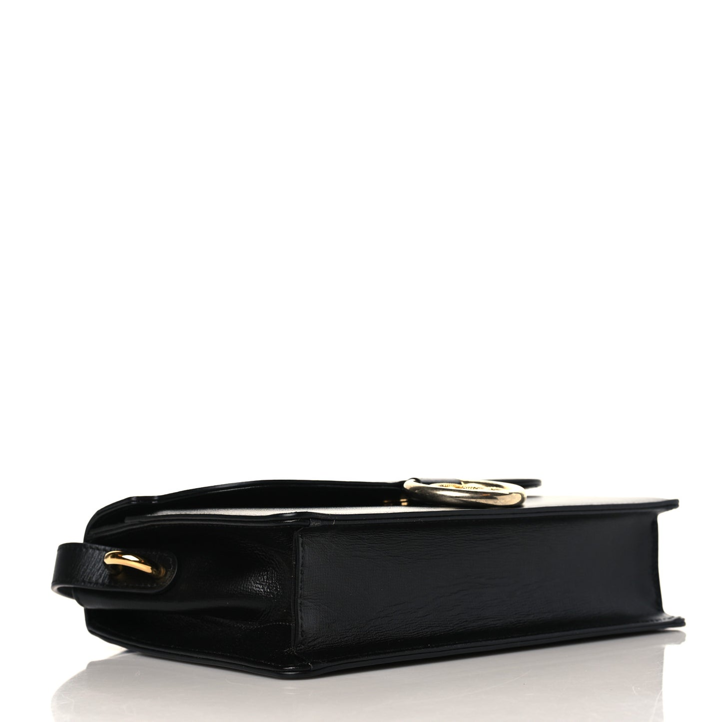 Textured Calfskin Small Torchon GG Ring Shoulder Bag Black