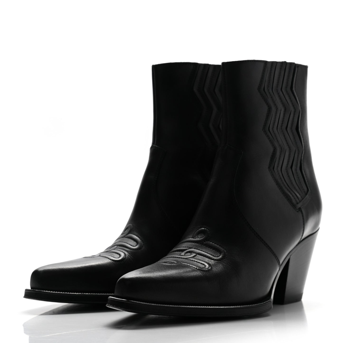 Calfskin Womens Vegas Ankle Boot 38 Black