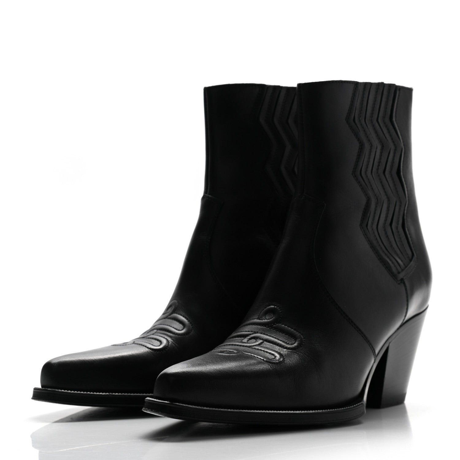 Hermes Calfskin Womens Vegas Ankle Boot 38 Black 3 of 11