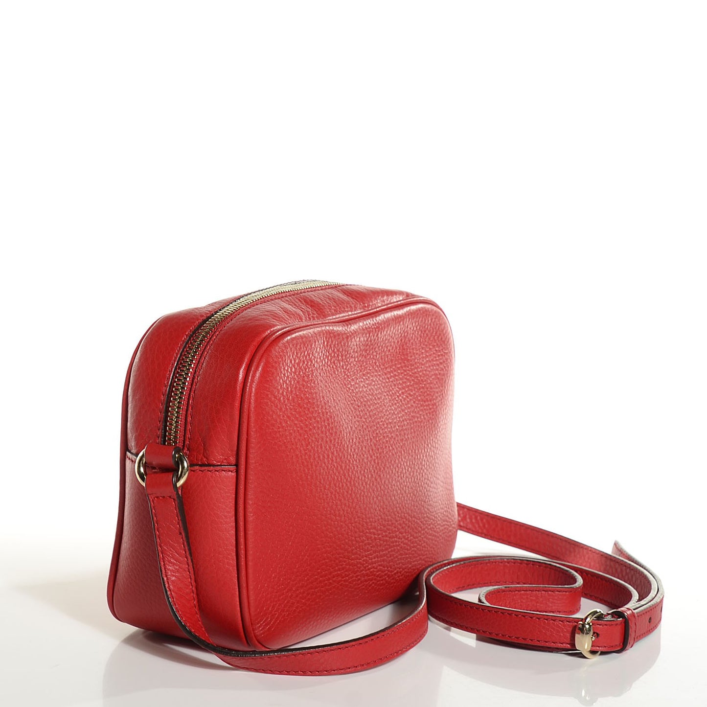 Pebbled Calfskin Small Soho Disco Bag Vibrant Red